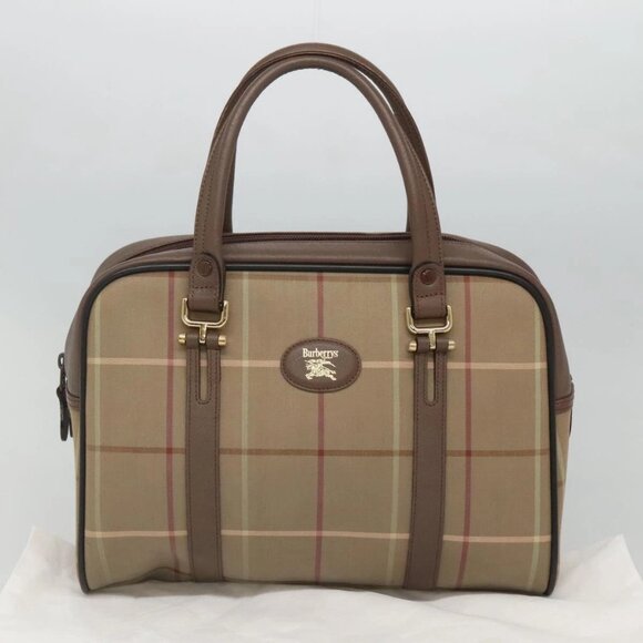 Burberrys Hand Bag Canvas Brown Gold Auth mr1221 - Picture 13 of 16